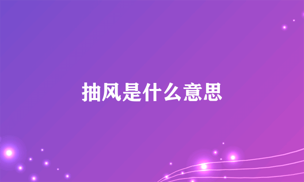 抽风是什么意思