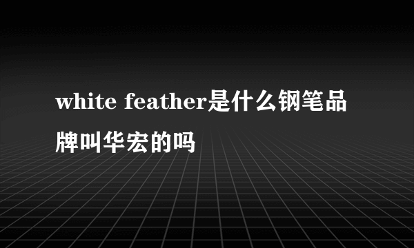 white feather是什么钢笔品牌叫华宏的吗