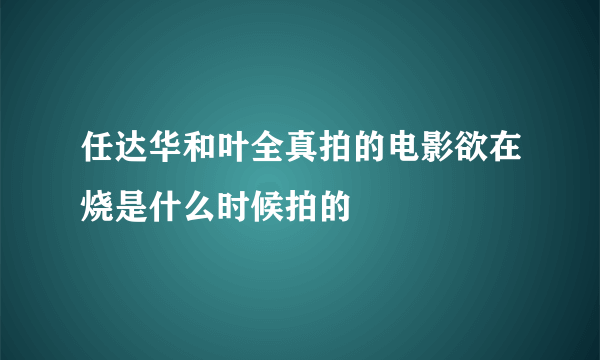 任达华和叶全真拍的电影欲在烧是什么时候拍的