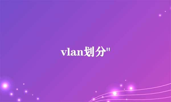 vlan划分