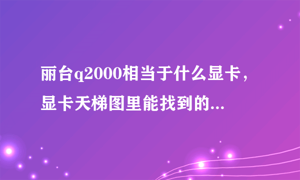 丽台q2000相当于什么显卡，显卡天梯图里能找到的，搞得定英雄联盟不？