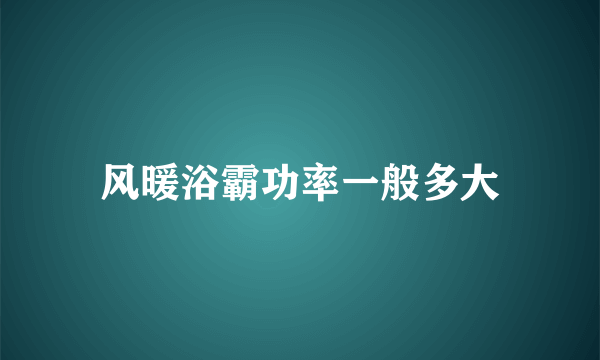 风暖浴霸功率一般多大