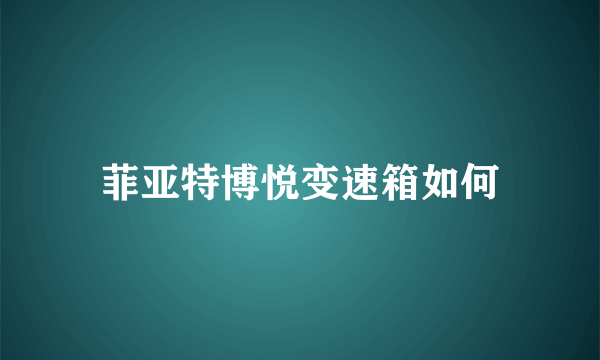 菲亚特博悦变速箱如何