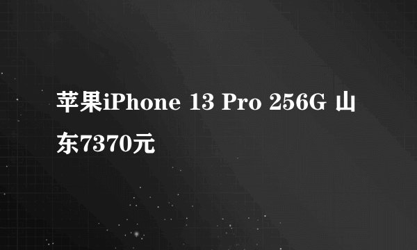 苹果iPhone 13 Pro 256G 山东7370元