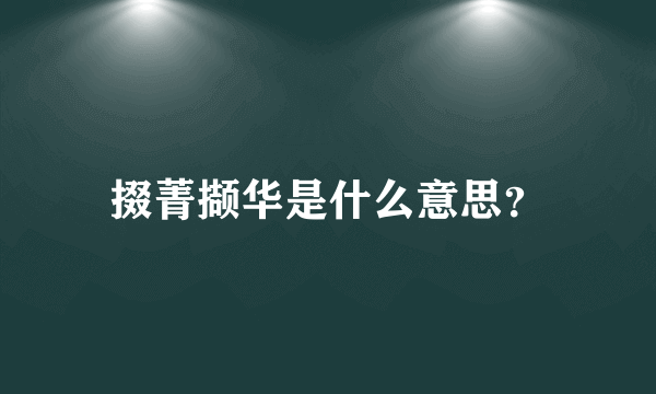 掇菁撷华是什么意思？