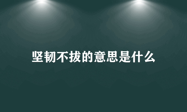 坚韧不拔的意思是什么