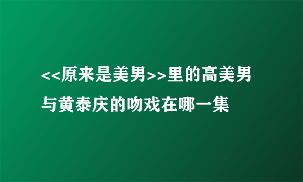 <<原来是美男>>里的高美男与黄泰庆的吻戏在哪一集