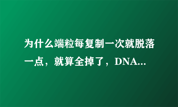 为什么端粒每复制一次就脱落一点，就算全掉了，DNA为什么就不能复制了