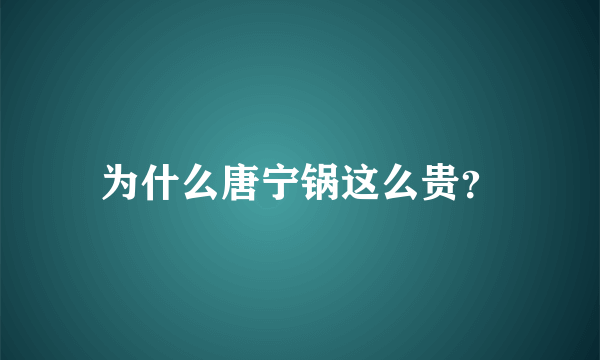 为什么唐宁锅这么贵？