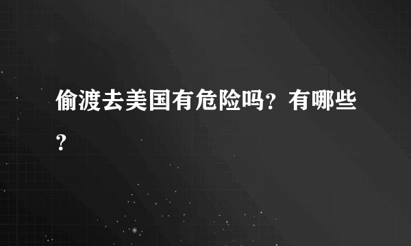 偷渡去美国有危险吗？有哪些？