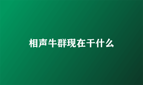 相声牛群现在干什么