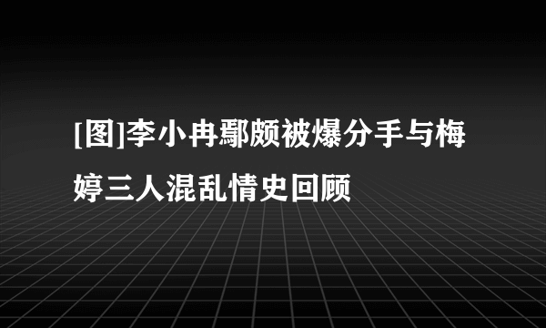 [图]李小冉鄢颇被爆分手与梅婷三人混乱情史回顾