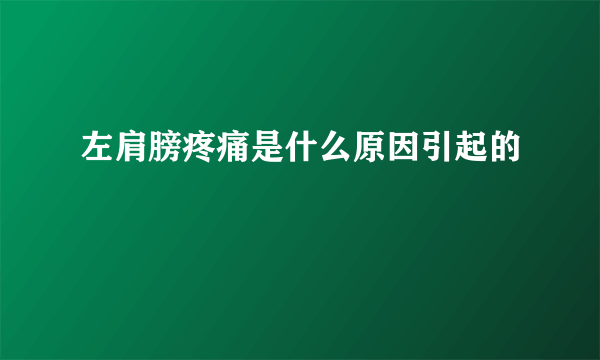 左肩膀疼痛是什么原因引起的