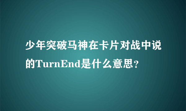 少年突破马神在卡片对战中说的TurnEnd是什么意思？