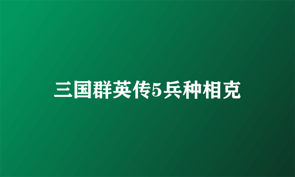 三国群英传5兵种相克