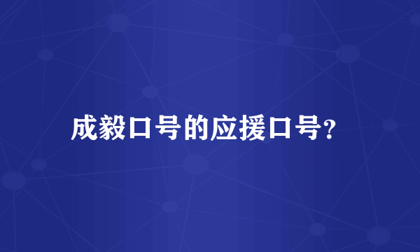 成毅口号的应援口号？