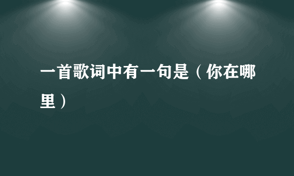 一首歌词中有一句是（你在哪里）