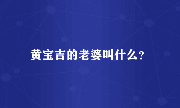 黄宝吉的老婆叫什么？