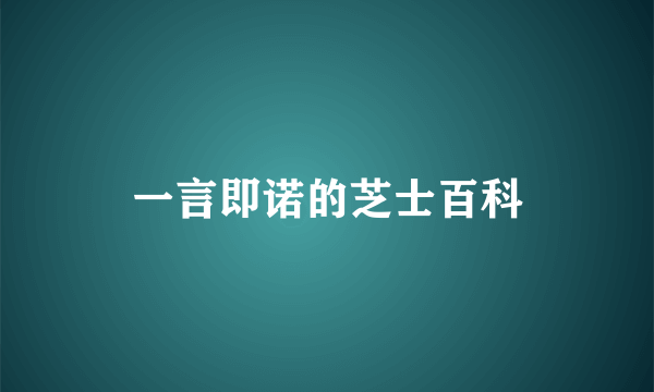 一言即诺的芝士百科