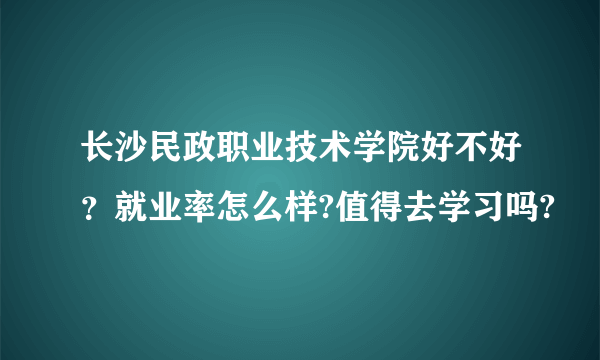 长沙民政职业技术学院好不好？就业率怎么样?值得去学习吗?