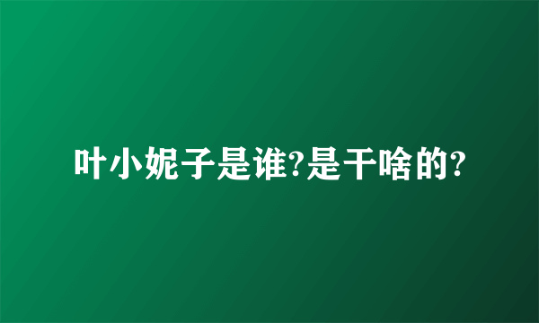 叶小妮子是谁?是干啥的?