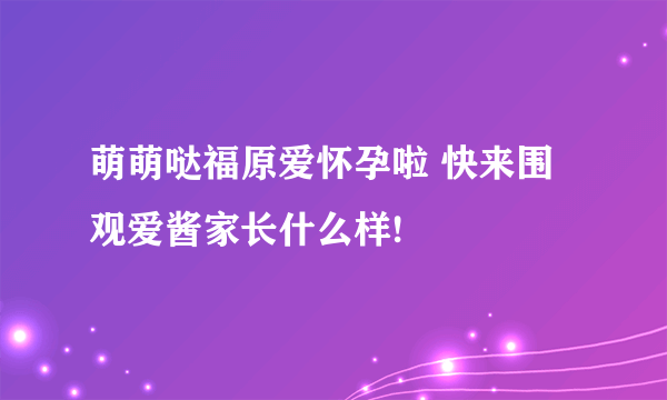 萌萌哒福原爱怀孕啦 快来围观爱酱家长什么样!