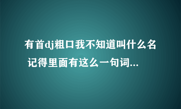 有首dj粗口我不知道叫什么名 记得里面有这么一句词 “手里拎双拖鞋扔进我的洞洞里疼的我喊爷。。。。”