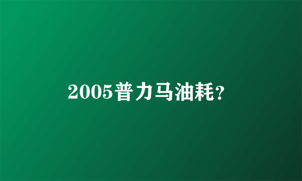 2005普力马油耗？