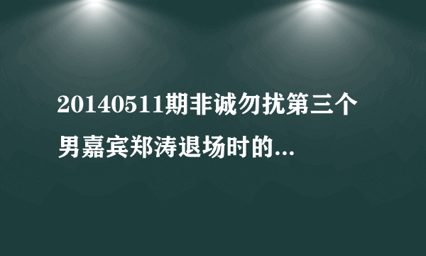 20140511期非诚勿扰第三个男嘉宾郑涛退场时的英文歌曲是什么?