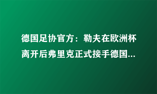 德国足协官方：勒夫在欧洲杯离开后弗里克正式接手德国队，成为德国男足主教练。