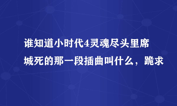 谁知道小时代4灵魂尽头里席城死的那一段插曲叫什么，跪求