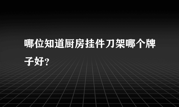 哪位知道厨房挂件刀架哪个牌子好？