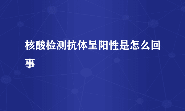 核酸检测抗体呈阳性是怎么回事