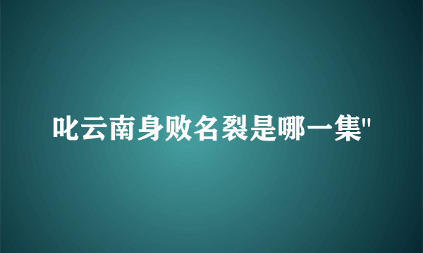 叱云南身败名裂是哪一集