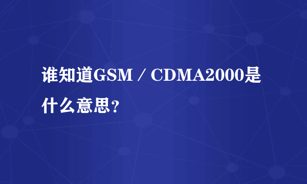 谁知道GSM／CDMA2000是什么意思？