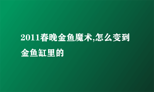 2011春晚金鱼魔术,怎么变到金鱼缸里的