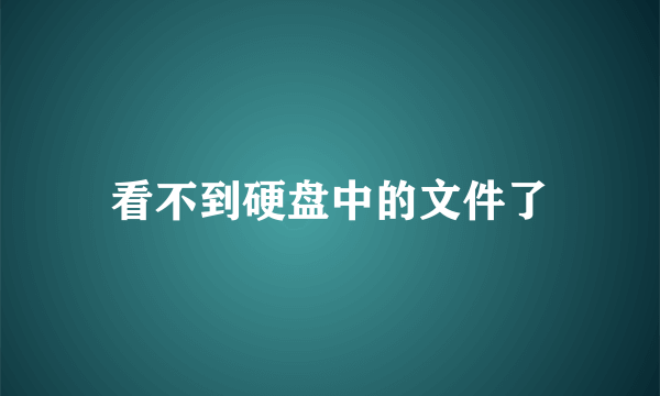 看不到硬盘中的文件了