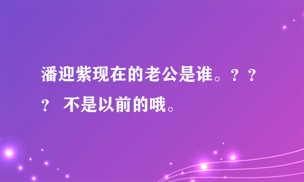 潘迎紫现在的老公是谁。？？？ 不是以前的哦。