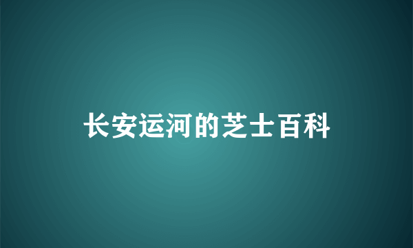 长安运河的芝士百科