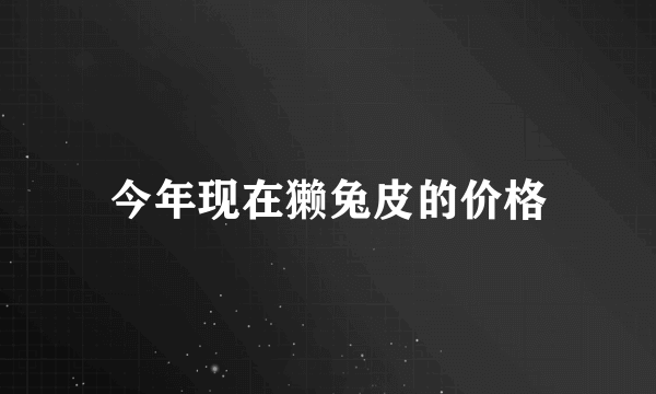 今年现在獭兔皮的价格