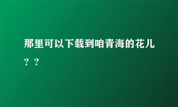 那里可以下载到咱青海的花儿？？