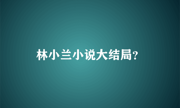 林小兰小说大结局？