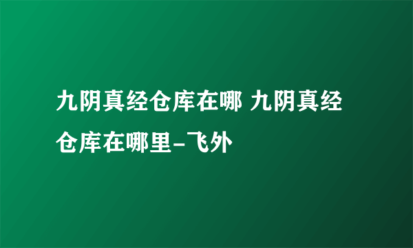 九阴真经仓库在哪 九阴真经仓库在哪里-飞外