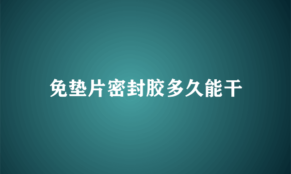 免垫片密封胶多久能干