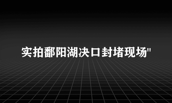 实拍鄱阳湖决口封堵现场