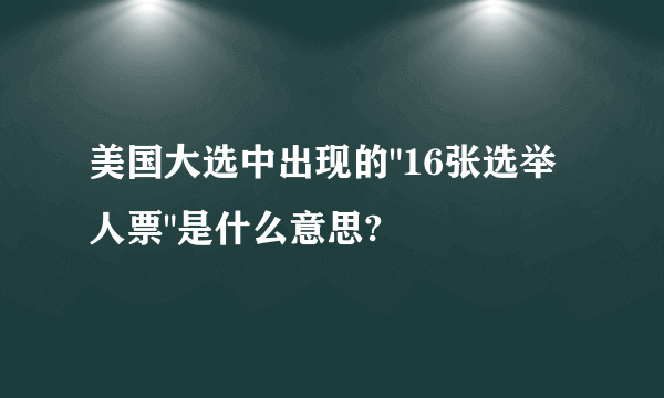 美国大选中出现的