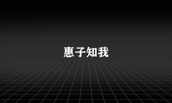 惠子知我