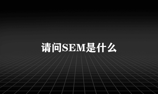 请问SEM是什么