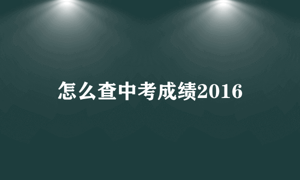 怎么查中考成绩2016