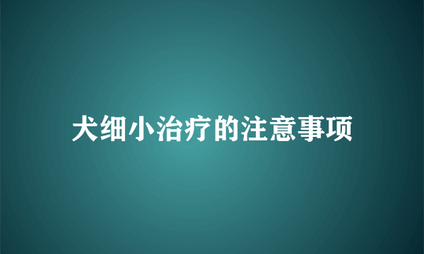 犬细小治疗的注意事项